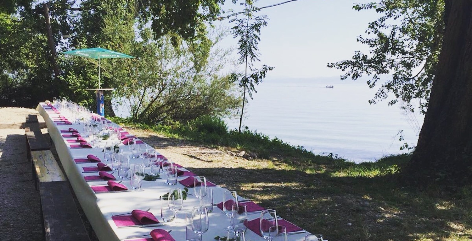 Banquet à la Pointe du Grin, au bord du Lac de Neuchâtel 