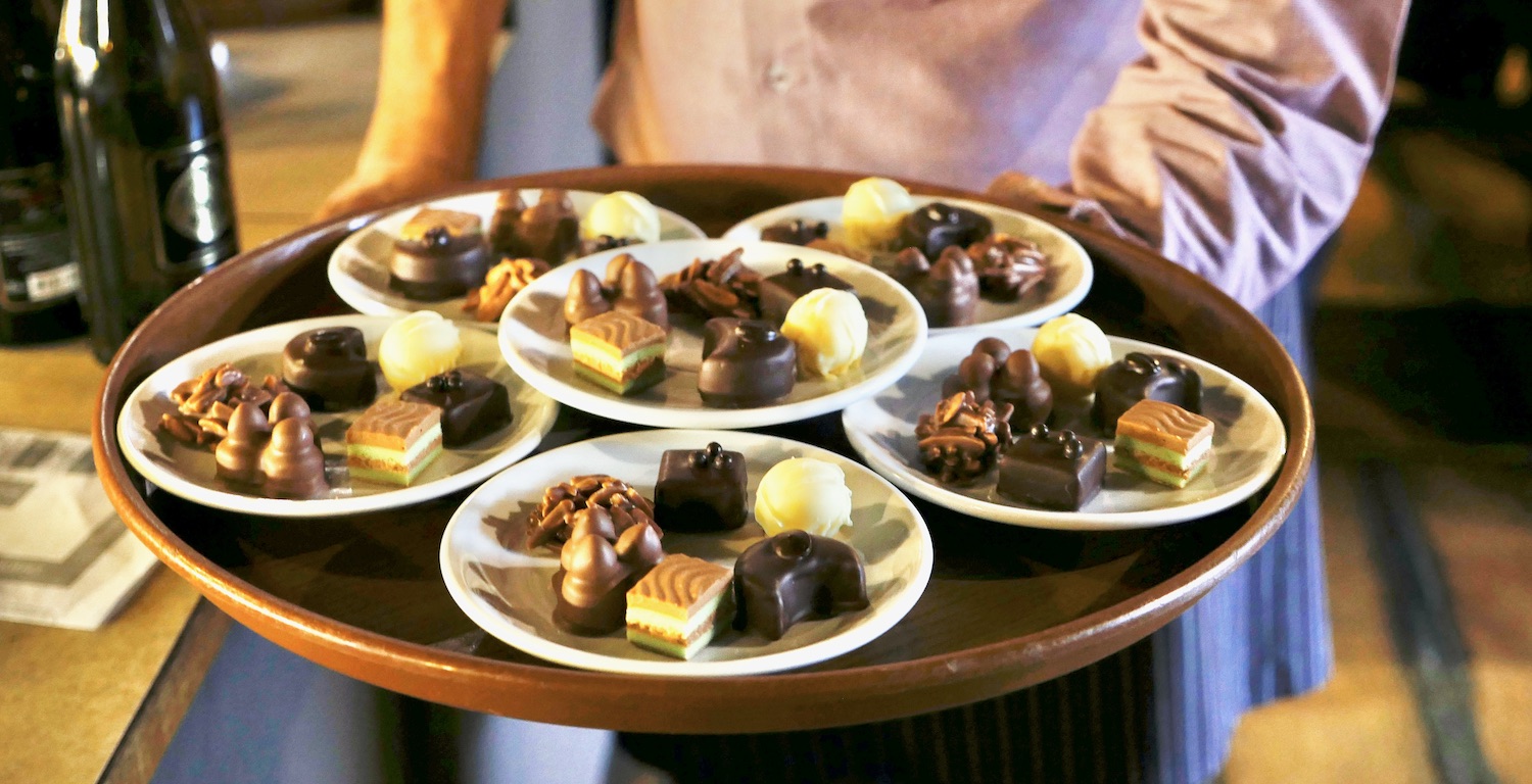Schokolade von Frau Seydoux Schokolade in der Chocolaterie Seydoux, Noiraigue, Val-de-Travers
